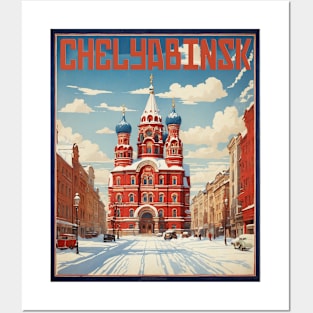 Chelyabinsk Russia Vintage Tourism Travel Poster Posters and Art